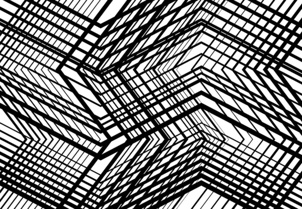 ジグザグ 鋸歯状 角格子 メッシュ 格子や格子 ランダムな角度の線のグリル 抽象幾何学的グレースケール モノクロ背景 テクスチャとパターン — ストックベクタ