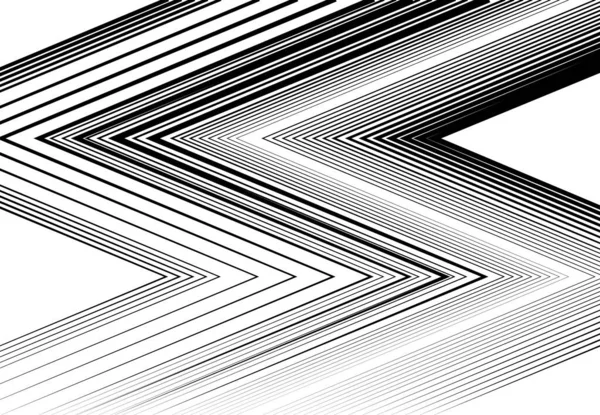Gegolfd Golvend Zig Zag Criss Cross Lijnen Abstracte Geometrische Zwart — Stockvector