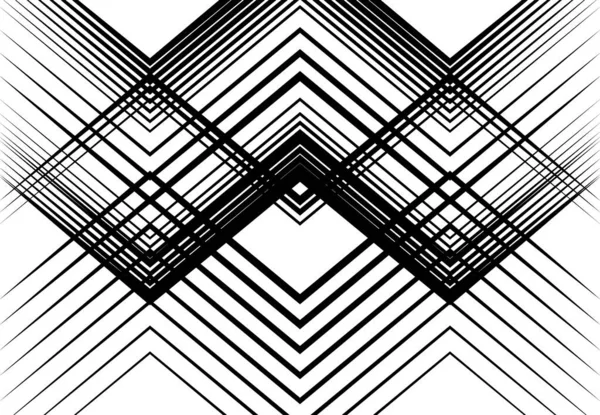 Гофровані Хвилясті Зигзагоподібні Хрестоподібні Лінії Абстрактні Геометричні Чорно Білі Сіро — стоковий вектор