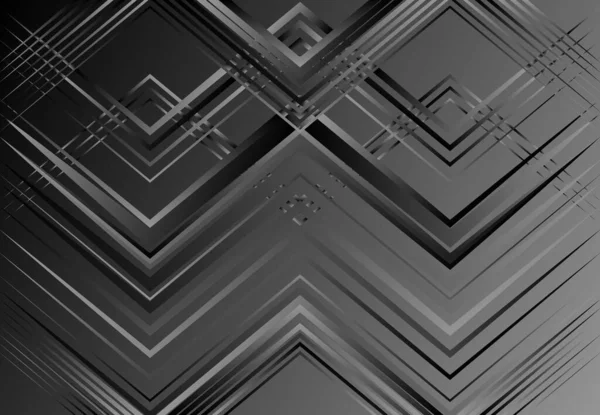 Vlnité Vlnité Klikaté Křížové Čáry Abstraktní Geometrické Černé Bílé Odstíny — Stockový vektor