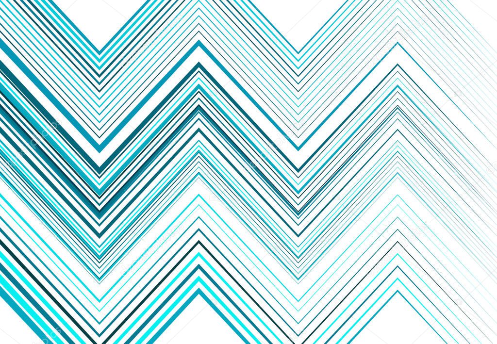 Corrugated, wrinkled, wavy, zig-zag, criss-cross lines abstract BLUE colorful geometric pattern, background, texture or backdrop