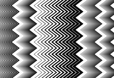 Dikey zig-zag, çapraz çapraz, dalgalı, dalgalı ve tırtıklı, tırtıklı çizgiler, çizgiler. Oluklu şeritler, çizgiler, siyah ve beyaz, tek renk, gri tonlu geometrik zemin, doku ve desen
