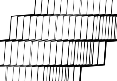 Zig-zag, çapraz, dalgalı, dalgalı ve tırtıklı çizgiler, çizgili tasarım öğesi. Çapraz, eğimli, eğimli ve eğimli şeritler, çizgiler, siyah ve beyaz, tek renkli geometrik zemin, doku ve desen