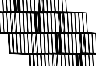 Zig-zag, çapraz, dalgalı, dalgalı ve tırtıklı çizgiler, çizgili tasarım öğesi. Çapraz, eğimli, eğimli ve eğimli şeritler, çizgiler, siyah ve beyaz, tek renkli geometrik zemin, doku ve desen