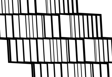 Zig-zag, çapraz, dalgalı, dalgalı ve tırtıklı çizgiler, çizgili tasarım öğesi. Çapraz, eğimli, eğimli ve eğimli şeritler, çizgiler, siyah ve beyaz, tek renkli geometrik zemin, doku ve desen