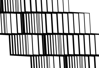 Zig-zag, çapraz, dalgalı, dalgalı ve tırtıklı çizgiler, çizgili tasarım öğesi. Çapraz, eğimli, eğimli ve eğimli şeritler, çizgiler, siyah ve beyaz, tek renkli geometrik zemin, doku ve desen