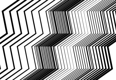 Zig-zag, çapraz, dalgalı, dalgalı ve tırtıklı çizgiler, çizgili tasarım öğesi. Çapraz, eğimli, eğimli ve eğimli şeritler, çizgiler, siyah ve beyaz, tek renkli geometrik zemin, doku ve desen