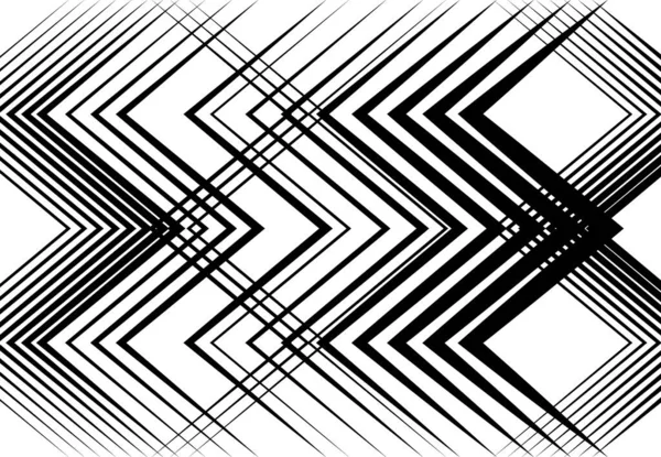 Ondulé Ondulé Zig Zag Lignes Croisées Abstraites Géométriques Noir Blanc — Image vectorielle