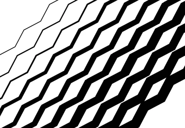 ジグザグ 手を振って 鋸歯状 ギザギザの線 ストライプのデザイン要素 傾斜線 黒と白 モノクロームの幾何学的背景 テクスチャとパターン — ストックベクタ