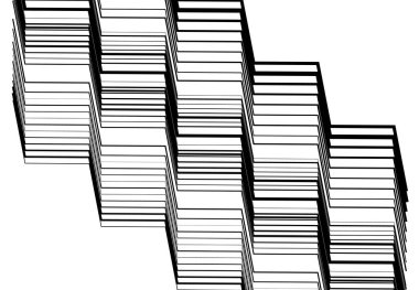 Zig-zag, çapraz, dalgalı, dalgalı ve tırtıklı çizgiler, çizgili tasarım öğesi. Çapraz, eğimli, eğimli ve eğimli şeritler, çizgiler, siyah ve beyaz, tek renkli geometrik zemin, doku ve desen