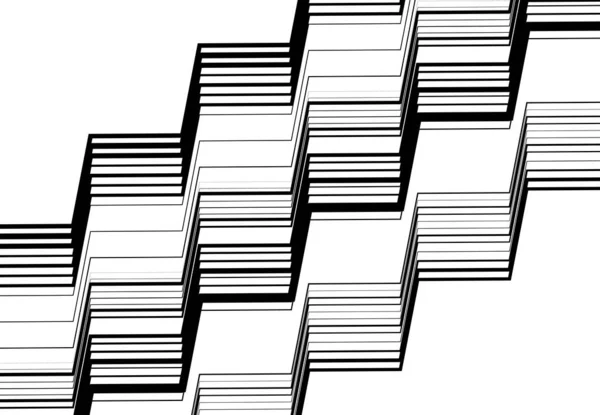 Zig Zag Criss Cross Golvend Golvend Gekarteld Gekartelde Lijnen Strepen — Stockvector