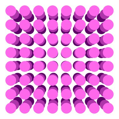 3 boyutlu mekansal, üst üste dizilmiş kademe daireler Stok vektör illüstrasyonu, Clip-art grafikleri.