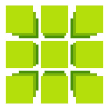 Izgara, 3 boyutlu uzamsal ağ, üst üste yığılmış kareler, Küpler Stok vektör çizimi, Clip-art grafikleri.