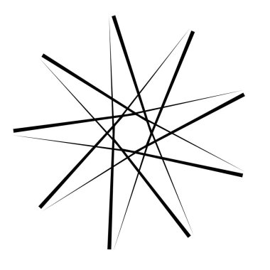 Geometrik Soyut Radyasyon Grafiği. Dairesel voltaj, sarmal. Soyut geometrik spiral, girdap ve dönüş. Stock vektör illüstrasyonu, Clip sanat grafikleri.