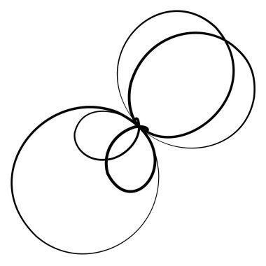 Volt, sarmal, spiral sembol, ikon motifi. Dairesel, dairesel çizgi kıvrımlı, eğri büğrü büğrü büğrü, filizli tasarım elemanı. Doodle, serbest biçim çizgisi Stock vektör çizimi, Clip-art grafikleri.