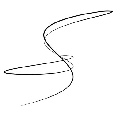 Volt, sarmal, spiral sembol, ikon motifi. Dairesel, dairesel çizgi kıvrımlı, eğri büğrü büğrü büğrü, filizli tasarım elemanı. Doodle, serbest biçim çizgisi Stock vektör çizimi, Clip-art grafikleri.