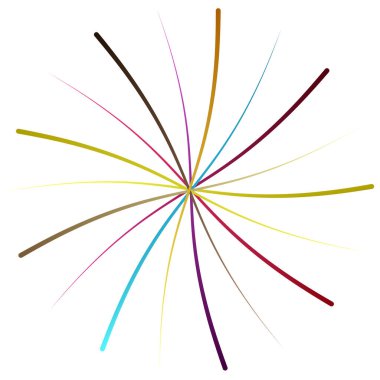 Geometrik Soyut Radyasyon Grafiği. Dairesel voltaj, sarmal. Soyut geometrik spiral, girdap ve dönüş. Stock vektör illüstrasyonu, Clip sanat grafikleri.