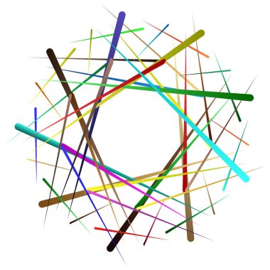 Geometrik Soyut Radyasyon Grafiği. Dairesel voltaj, sarmal. Soyut geometrik spiral, girdap ve dönüş. Stock vektör illüstrasyonu, Clip sanat grafikleri.