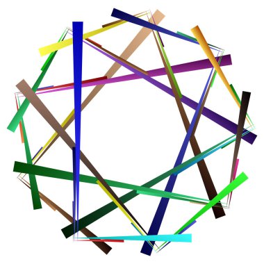 Geometrik Soyut Radyasyon Grafiği. Dairesel voltaj, sarmal. Soyut geometrik spiral, girdap ve dönüş. Stock vektör illüstrasyonu, Clip sanat grafikleri.