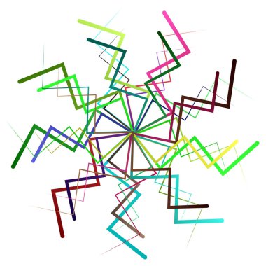 Geometrik Soyut Radyasyon Grafiği. Dairesel voltaj, sarmal. Soyut geometrik spiral, girdap ve dönüş. Stock vektör illüstrasyonu, Clip sanat grafikleri.