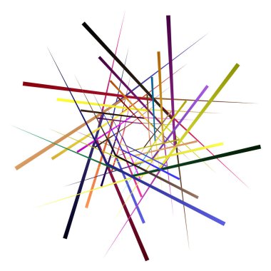 Geometrik Soyut Radyasyon Grafiği. Dairesel voltaj, sarmal. Soyut geometrik spiral, girdap ve dönüş. Stock vektör illüstrasyonu, Clip sanat grafikleri.