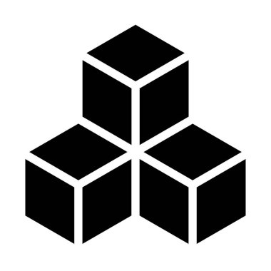 3D Küp, Kare simgesi, sembol ve logo (Seriler) Stok vektör çizimi, Clip sanat grafikleri.