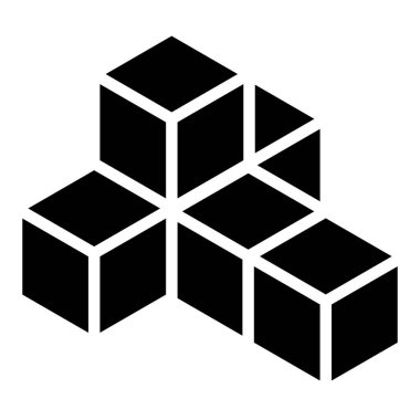 3D Küp, Kare simgesi, sembol ve logo (Seriler) Stok vektör çizimi, Clip sanat grafikleri.