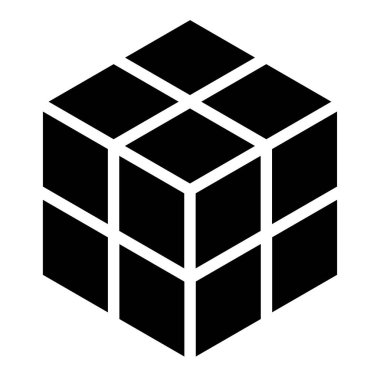 3D Küp, Kare simgesi, sembol ve logo (Seriler) Stok vektör çizimi, Clip sanat grafikleri.