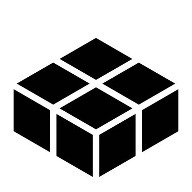 3D Küp, Kare simgesi, sembol ve logo (Seriler) Stok vektör çizimi, Clip sanat grafikleri.