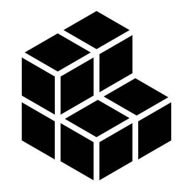 3D Küp, Kare simgesi, sembol ve logo (Seriler) Stok vektör çizimi, Clip sanat grafikleri.