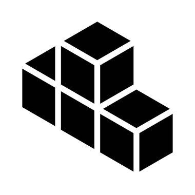 3D Küp, Kare simgesi, sembol ve logo (Seriler) Stok vektör çizimi, Clip sanat grafikleri.