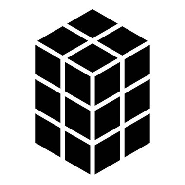 3D Küp, Kare simgesi, sembol ve logo (Seriler) Stok vektör çizimi, Clip sanat grafikleri.