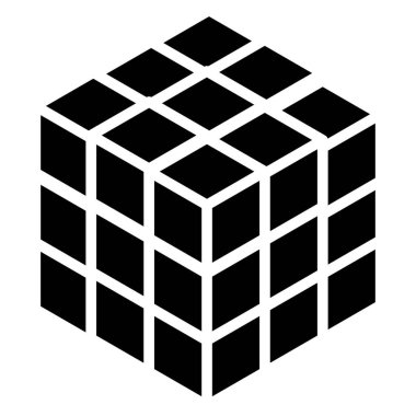 3D Küp, Kare simgesi, sembol ve logo (Seriler) Stok vektör çizimi, Clip sanat grafikleri.