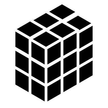 3D Küp, Kare simgesi, sembol ve logo (Seriler) Stok vektör çizimi, Clip sanat grafikleri.