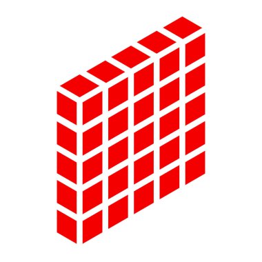 3D izometrik duvar, Firewall simgesi, sembol ya da logo. Gardiyan, kalkan, koruma konseptleri ikon stok vektör illüstrasyonu, Clip sanat grafikleri.