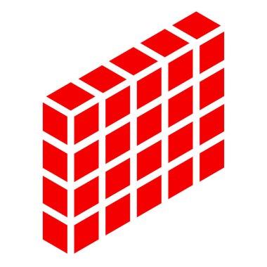 3D izometrik duvar, Firewall simgesi, sembol ya da logo. Gardiyan, kalkan, koruma konseptleri ikon stok vektör illüstrasyonu, Clip sanat grafikleri.