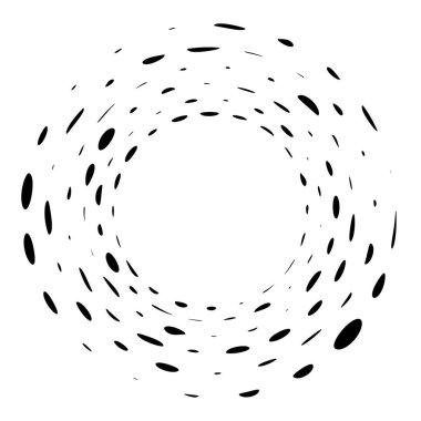 Geometrik dairesel spiral, girdap ve dönüş. Koklear, girdap, volt biçimli vektör illüstrasyonu, Clip sanat grafikleri.