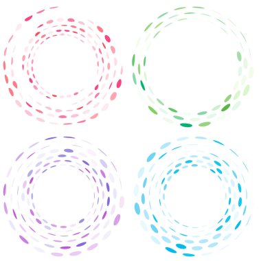 Geometrik dairesel spiral, girdap ve dönüş. Koklear, girdap, volt biçimli vektör illüstrasyonu, Clip sanat grafikleri.