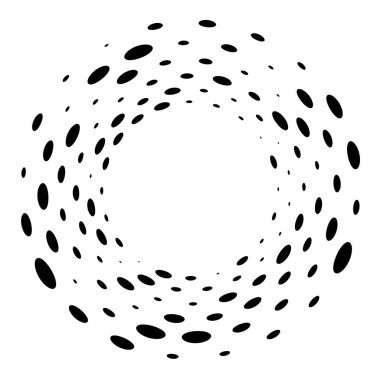 Geometrik dairesel spiral, girdap ve dönüş. Koklear, girdap, volt biçimli vektör illüstrasyonu, Clip sanat grafikleri.