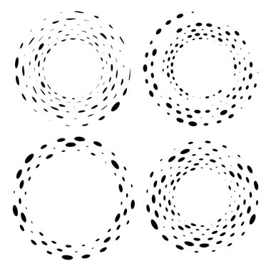 Geometrik dairesel spiral, girdap ve dönüş. Koklear, girdap, volt biçimli vektör illüstrasyonu, Clip sanat grafikleri.