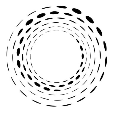 Geometrik dairesel spiral, girdap ve dönüş. Koklear, girdap, volt biçimli vektör illüstrasyonu, Clip sanat grafikleri.