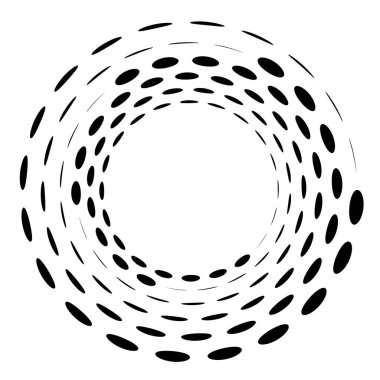 Geometrik dairesel spiral, girdap ve dönüş. Koklear, girdap, volt biçimli vektör illüstrasyonu, Clip sanat grafikleri.