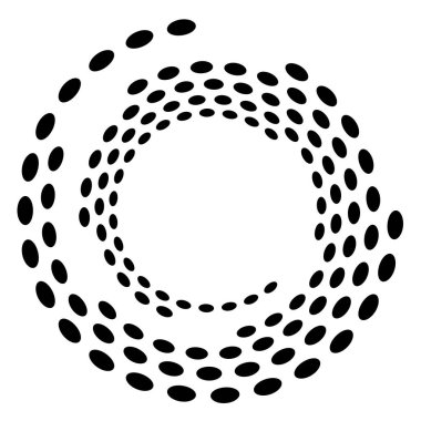 Geometrik dairesel spiral, girdap ve dönüş. Koklear, girdap, volt biçimli vektör illüstrasyonu, Clip sanat grafikleri.