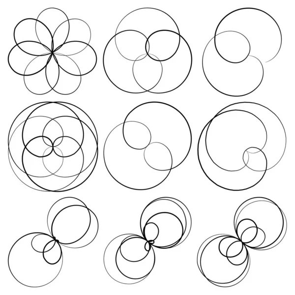 Voluut Helix Spiraalsymbool Icoon Motief Cirkelvormige Radiale Lijn Squiggle Squiggly — Stockvector