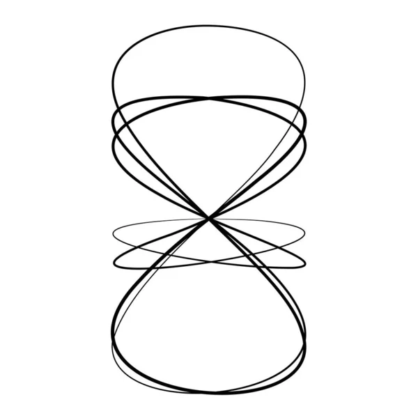 Voluta Hélice Símbolo Espiral Motivo Ícone Circular Linha Radial Squiggle —  Vetores de Stock