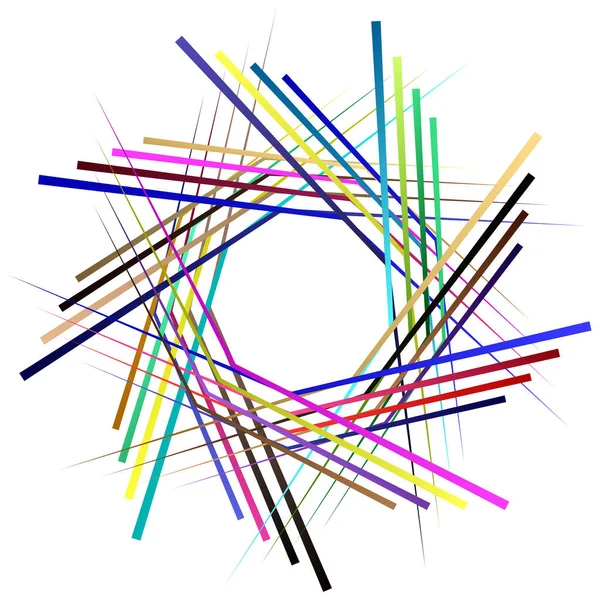 幾何学的抽象放射状グラフィック要素 円形の渦 らせん 抽象幾何学的スパイラル 渦巻と渦巻き ストックベクトルイラスト クリップアートグラフィック — ストックベクタ
