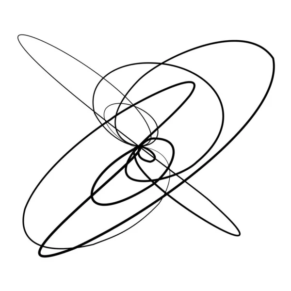 Voluta Hélice Símbolo Espiral Motivo Ícone Circular Linha Radial Squiggle — Vetor de Stock