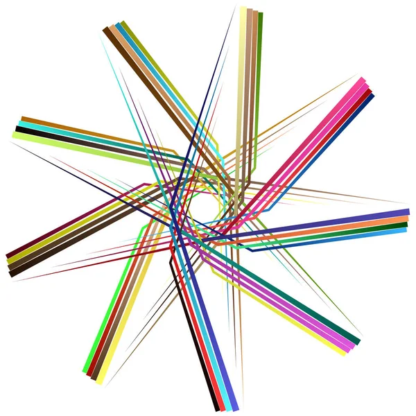 Geometrik Soyut Radyasyon Grafiği. Dairesel voltaj, sarmal. Soyut geometrik spiral, girdap ve dönüş. Stock vektör illüstrasyonu, Clip sanat grafikleri.