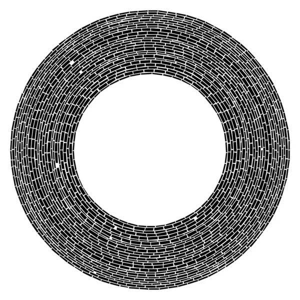 Γεωμετρικό Στοιχείο Κύκλου Κυκλική Λιθοδομή Πέτρινοι Κύκλοι Τοιχοποιίας Αφηρημένη Άποψη — Διανυσματικό Αρχείο