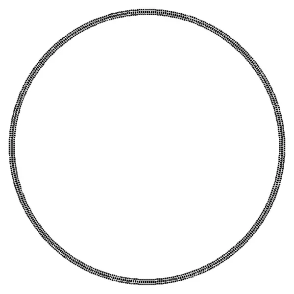 幾何学的円要素 円形の石工 石積みのサークル Top View Well — ストックベクタ